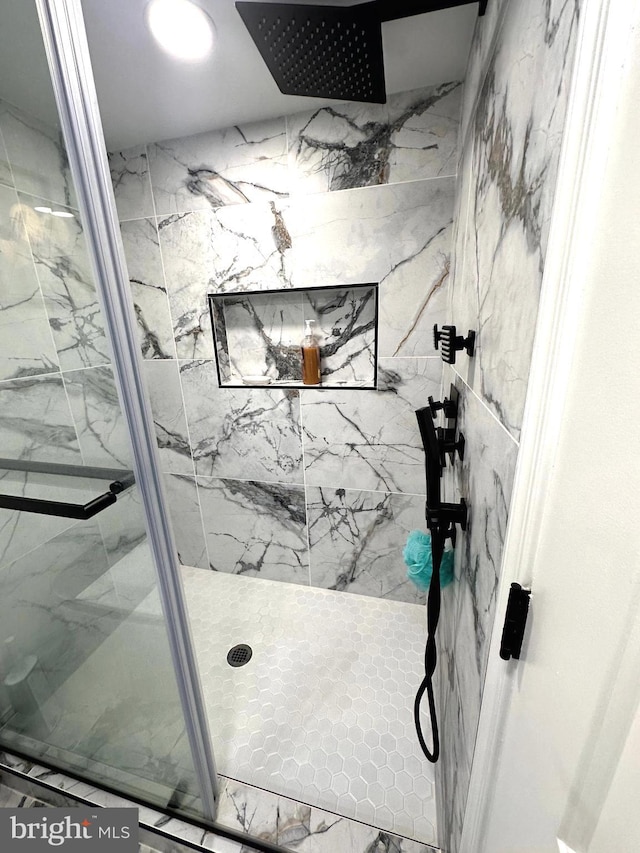 14427 Seneca Rd, Germantown, MD 20874 - bathroom featuring a marble finish shower