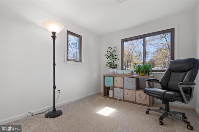 1513 Millikens Bend Rd, Herndon, VA 20170 - home office with healthy amount of natural light, carpet, and baseboards