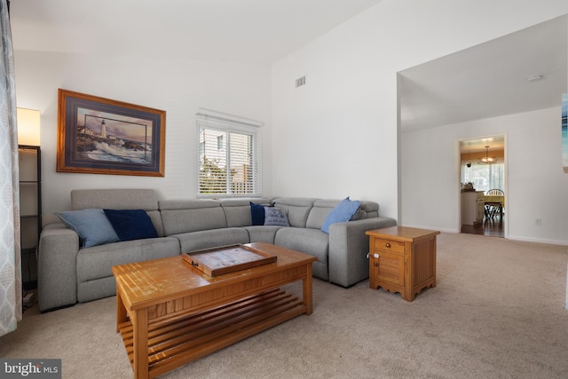 1513 Millikens Bend Rd, Herndon, VA 20170 - living area featuring lofted ceiling and light carpet