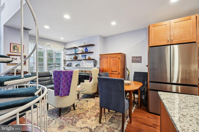 311 S American St, Philadelphia, PA 19106 - dining area with wood finished floors and recessed lighting