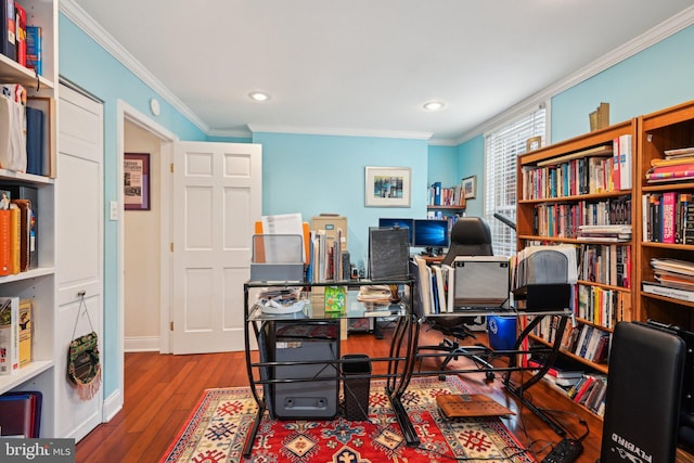 311 S American St, Philadelphia, PA 19106 - office space featuring ornamental molding, wood-type flooring, recessed lighting, and baseboards