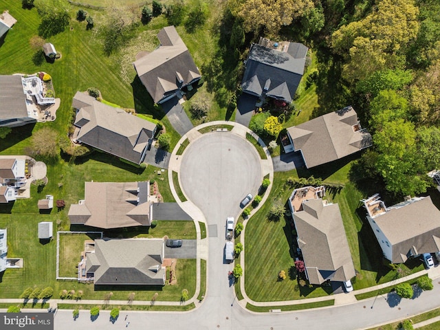 aerial view with a residential view
