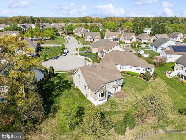 drone / aerial view with a residential view