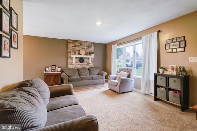 11 Solar Dr, New Providence, PA 17560 - carpeted living room with a fireplace