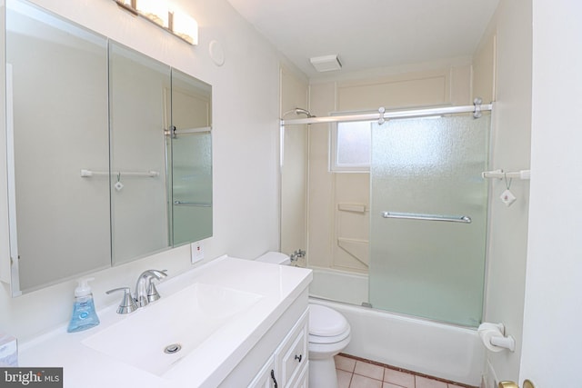 827 Crothers Ln, Rockville, MD 20852 - bathroom with tile patterned floors, enclosed tub / shower combo, vanity, and toilet