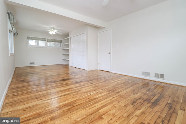 827 Crothers Ln, Rockville, MD 20852 - unfurnished room featuring visible vents, ceiling fan, and light wood finished floors