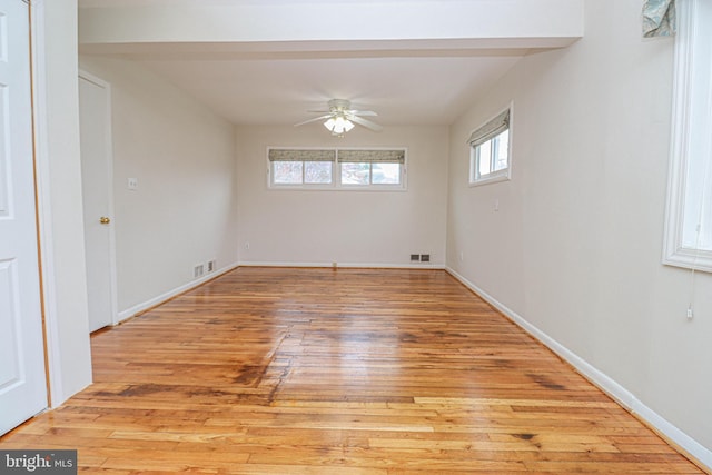 827 Crothers Ln, Rockville, MD 20852 - empty room with wood-type flooring, a ceiling fan, and visible vents