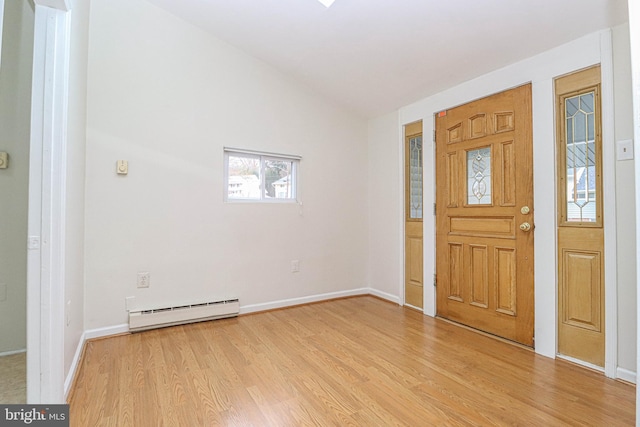 827 Crothers Ln, Rockville, MD 20852 - foyer featuring baseboards, light wood-style floors, and baseboard heating