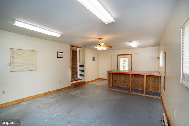 139 Kimport Ave, Boalsburg, PA 16827 - empty room with concrete flooring, baseboards, and ceiling fan