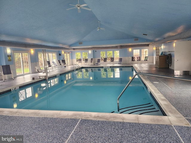 community pool with ceiling fan