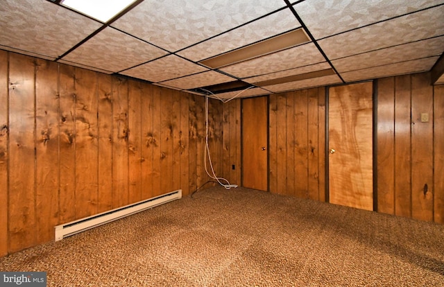 745 Champlain Dr, King Of Prussia, PA 19406 - finished below grade area featuring wooden walls, carpet, and baseboard heating