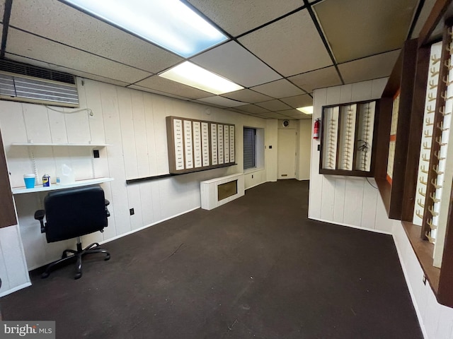 1414 S 5th St, Philadelphia, PA 19147 - unfurnished office with a paneled ceiling and a wall unit AC