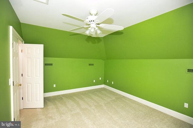 712 Riverside Pines Ct, Salisbury, MD 21801 - additional living space with carpet flooring, ceiling fan, baseboards, and vaulted ceiling