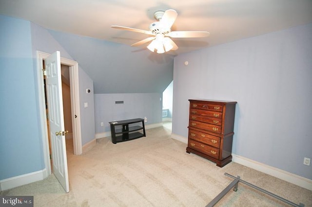 712 Riverside Pines Ct, Salisbury, MD 21801 - bonus room with ceiling fan, carpet floors, lofted ceiling, and baseboards