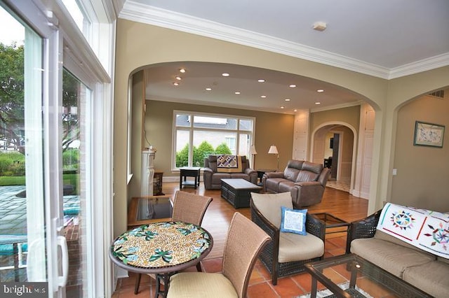 712 Riverside Pines Ct, Salisbury, MD 21801 - common area with crown molding and recessed lighting