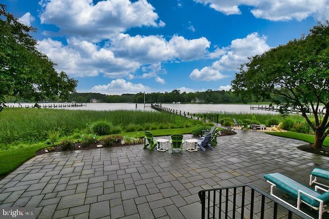 712 Riverside Pines Ct, Salisbury, MD 21801 - view of patio featuring a water view