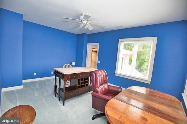 712 Riverside Pines Ct, Salisbury, MD 21801 - carpeted office space featuring baseboards and ceiling fan