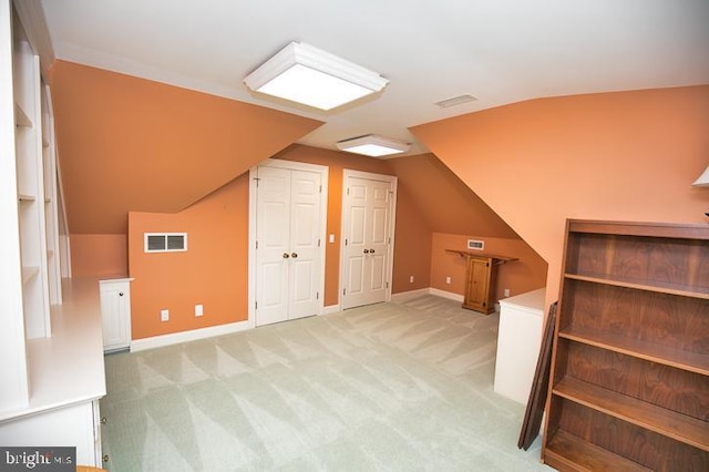 712 Riverside Pines Ct, Salisbury, MD 21801 - bonus room with vaulted ceiling, light carpet, and baseboards