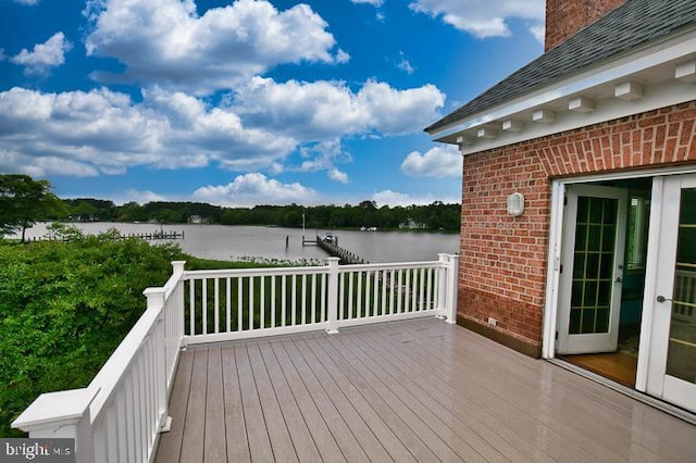 712 Riverside Pines Ct, Salisbury, MD 21801 - wooden terrace featuring a water view