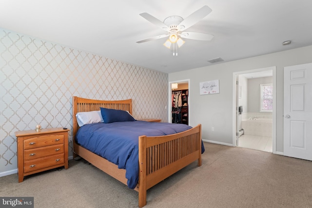 132 Heatherington Ct, Lanoka Harbor, NJ 08734 - carpeted bedroom with wallpapered walls, a closet, baseboards, and a spacious closet