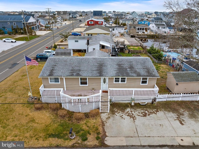 drone / aerial view with a residential view