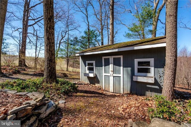 view of shed