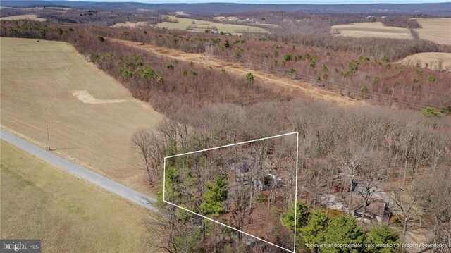 aerial view with a rural view