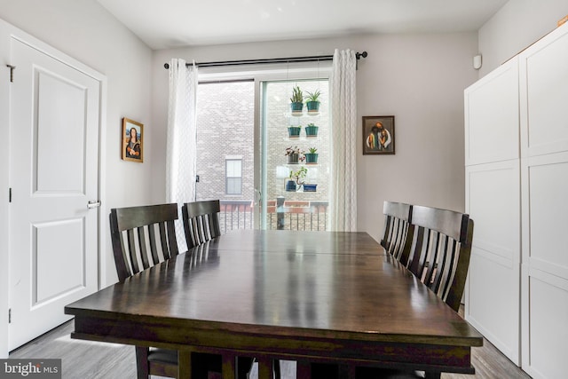 dining room with wood finished floors