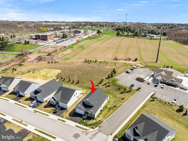 drone / aerial view with a residential view