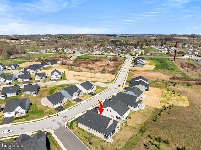 aerial view featuring a residential view