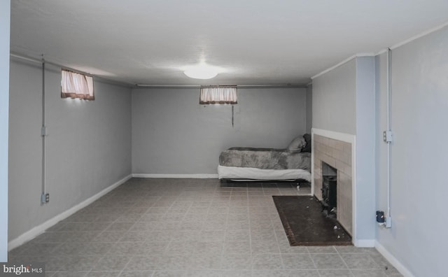 205 Polk Ave, Front Royal, VA 22630 - unfurnished bedroom featuring baseboards and a fireplace