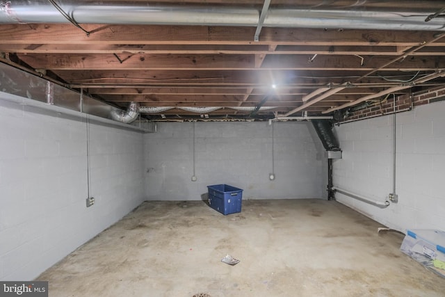 205 Polk Ave, Front Royal, VA 22630 - unfinished below grade area with concrete block wall