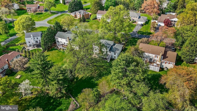 aerial view featuring a residential view