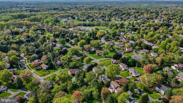 bird's eye view with a view of trees