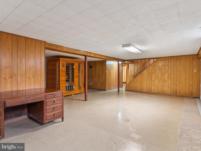 7147 Ohio Ave, Hanover, MD 21076 - finished basement featuring wood walls, tile patterned floors, and stairs