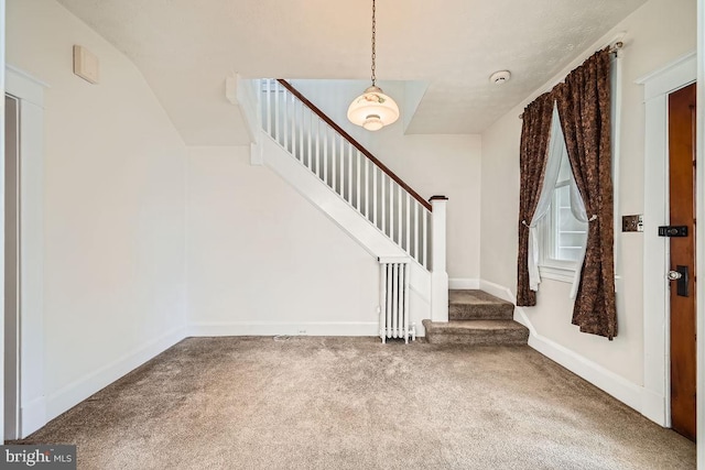 1233 Kahler Ave, Rosedale, MD 21237 - entrance foyer with stairs, baseboards, and carpet floors