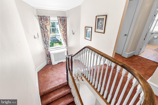 28 Ambler Rd, Cherry Hill, NJ 08002 - staircase with carpet flooring and baseboards