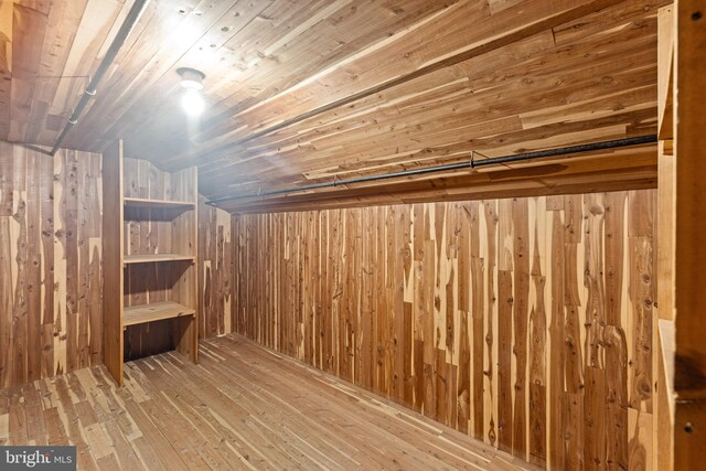 28 Ambler Rd, Cherry Hill, NJ 08002 - interior space with wooden ceiling, wooden walls, and wood-type flooring