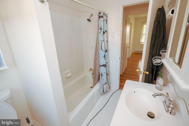 4513 Baker Valley Rd, Frederick, MD 21704 - full bath with toilet, shower / tub combo with curtain, tile patterned flooring, and vanity