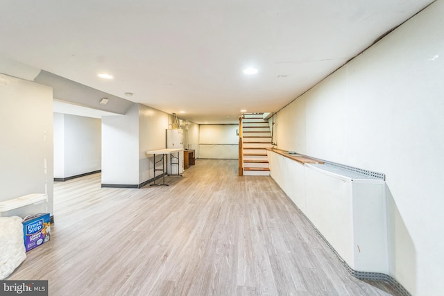 8549 Marybeth Way, Ellicott City, MD 21043 - finished below grade area with light wood finished floors, stairs, and recessed lighting