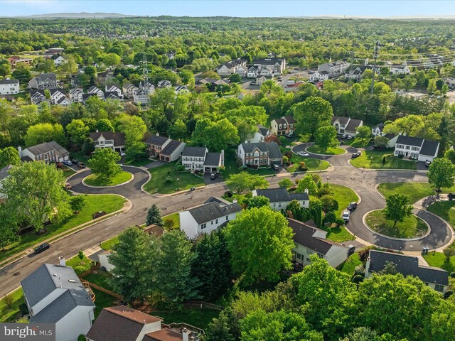 drone / aerial view with a residential view