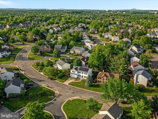 aerial view featuring a residential view