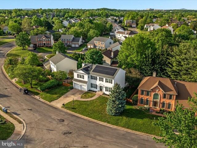 bird's eye view featuring a residential view