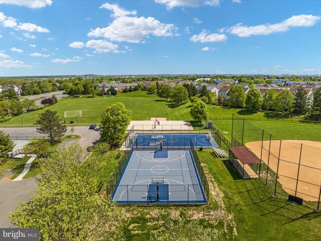 bird's eye view with a residential view