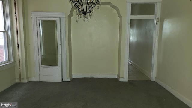 2215 Mount Holly St, Baltimore, MD 21216 - hall with a chandelier