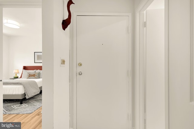 hallway featuring wood finished floors