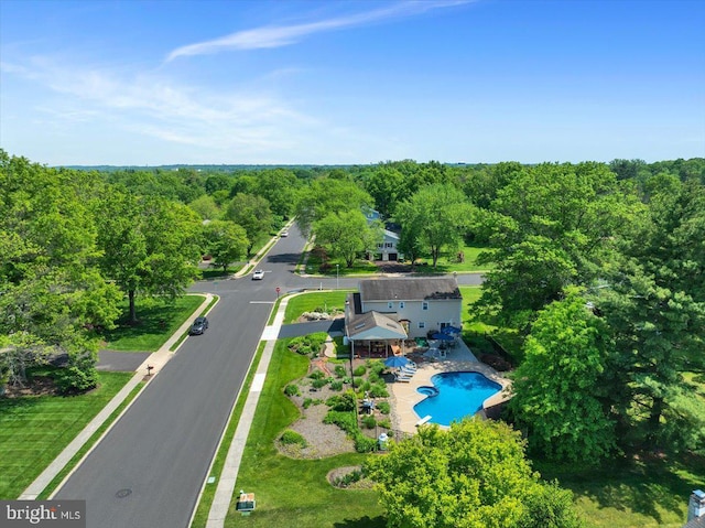 bird's eye view of a pool