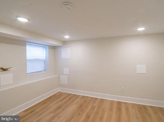 2001 S Norwood St, Philadelphia, PA 19145 - basement featuring recessed lighting, light wood finished floors, and baseboards