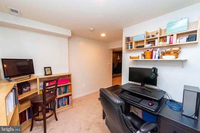 37 Blossom Wood Ct, Stafford, VA 22554 - office space with light carpet, baseboards, visible vents, and recessed lighting
