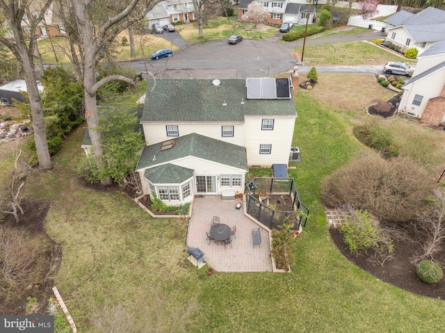 aerial view featuring a residential view